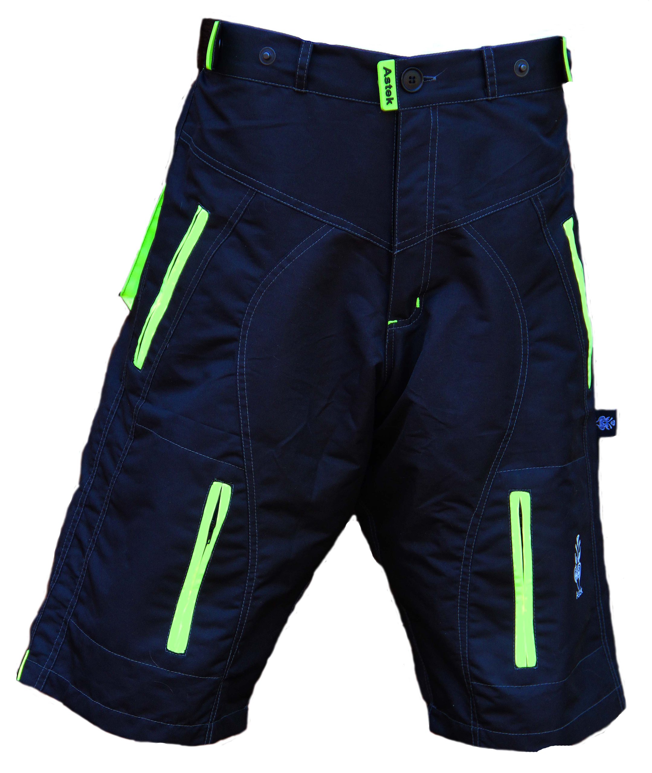 Galleon Astek Men's Neon Green Black MTB Baggy Padded Mountain Bike