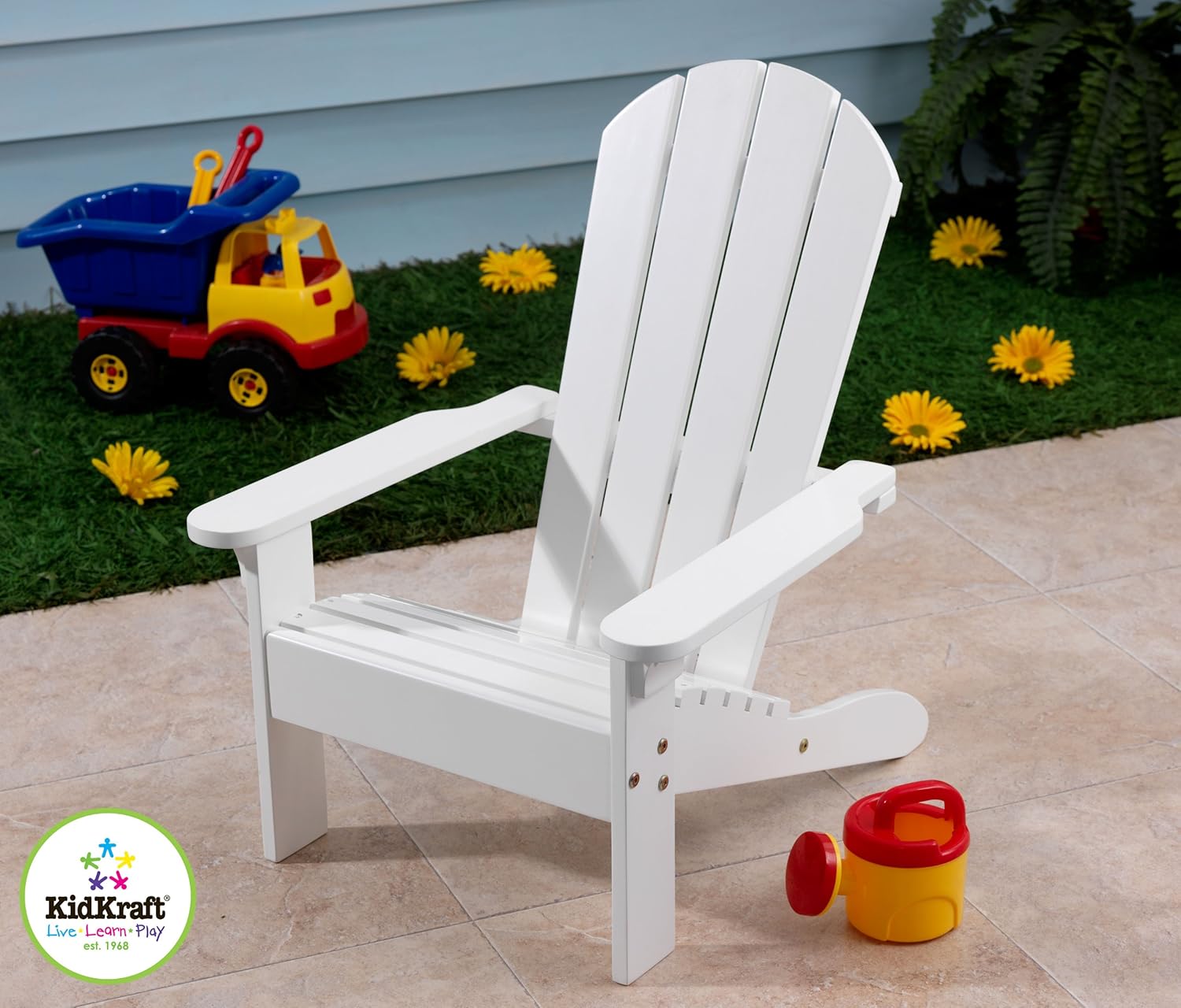 KidKraft Wooden Adirondack Children's Outdoor Chair, Weather-Resistant - White: Toys & Games