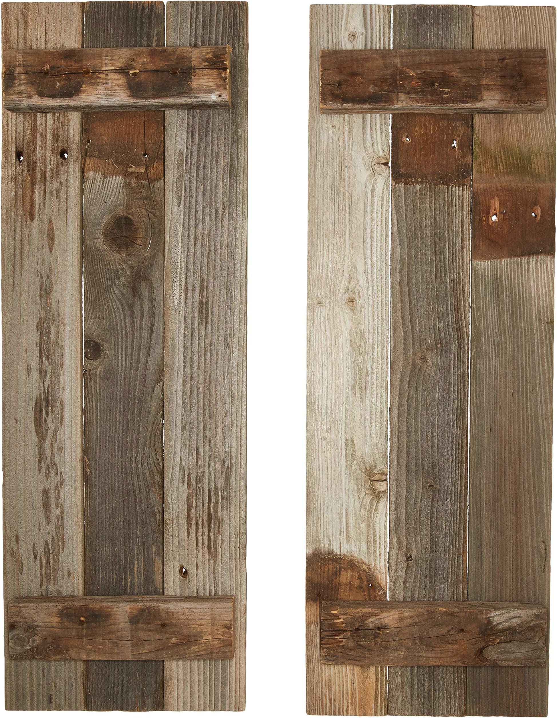Barnwood Decor of OKC | Old Farmhouse Barn Wood Rustic Decorative Shutter Set of 2