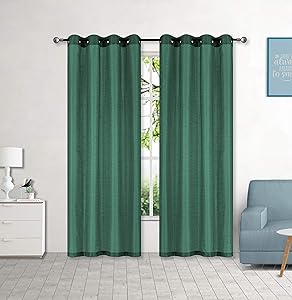 Sapphire Home 2 Panel Faux Silk Solid Curtain Drapes with Grommet 84