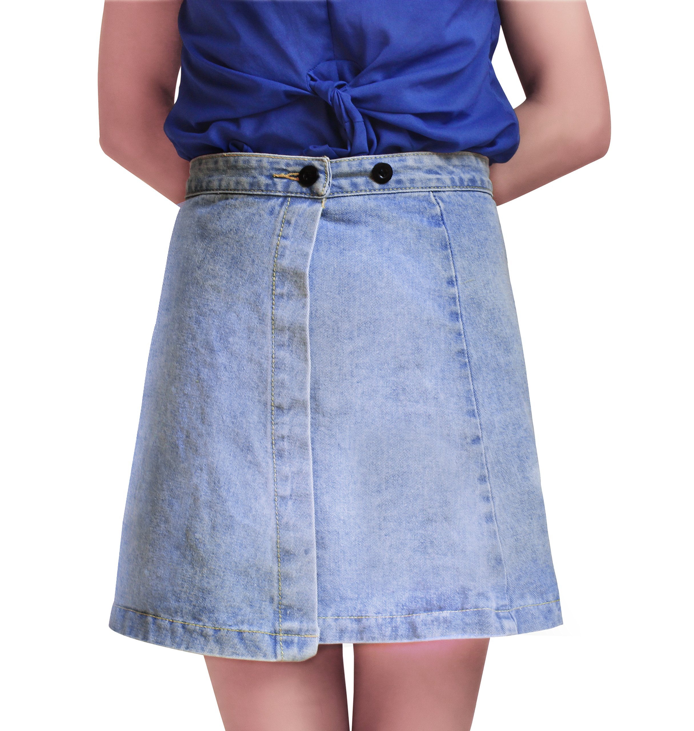 Goddess Area Women\'s Casual Short Denim Skirt (M, Blue1)