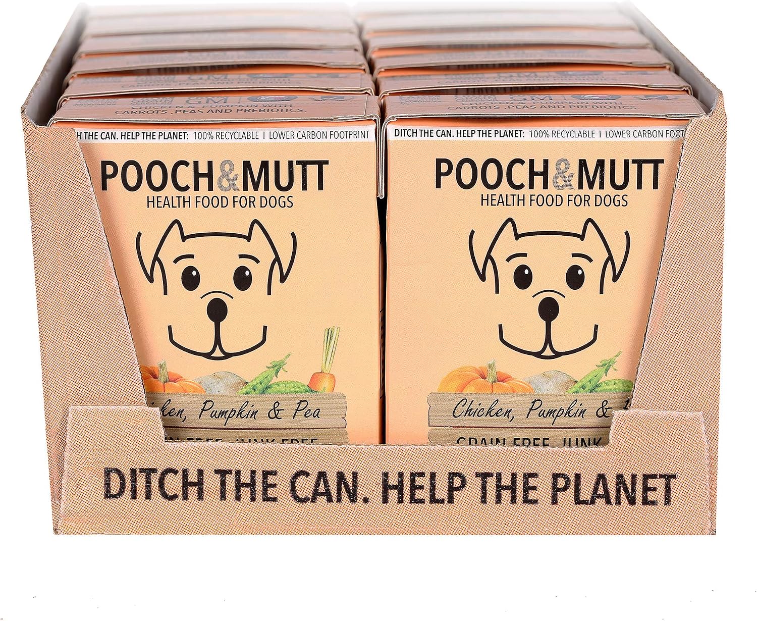 Pooch & Mutt - Chicken & Pumpkin, Complete Wet Dog Food Grain Free, Dry Dog Food Topper, 12x375g (packaging may vary)