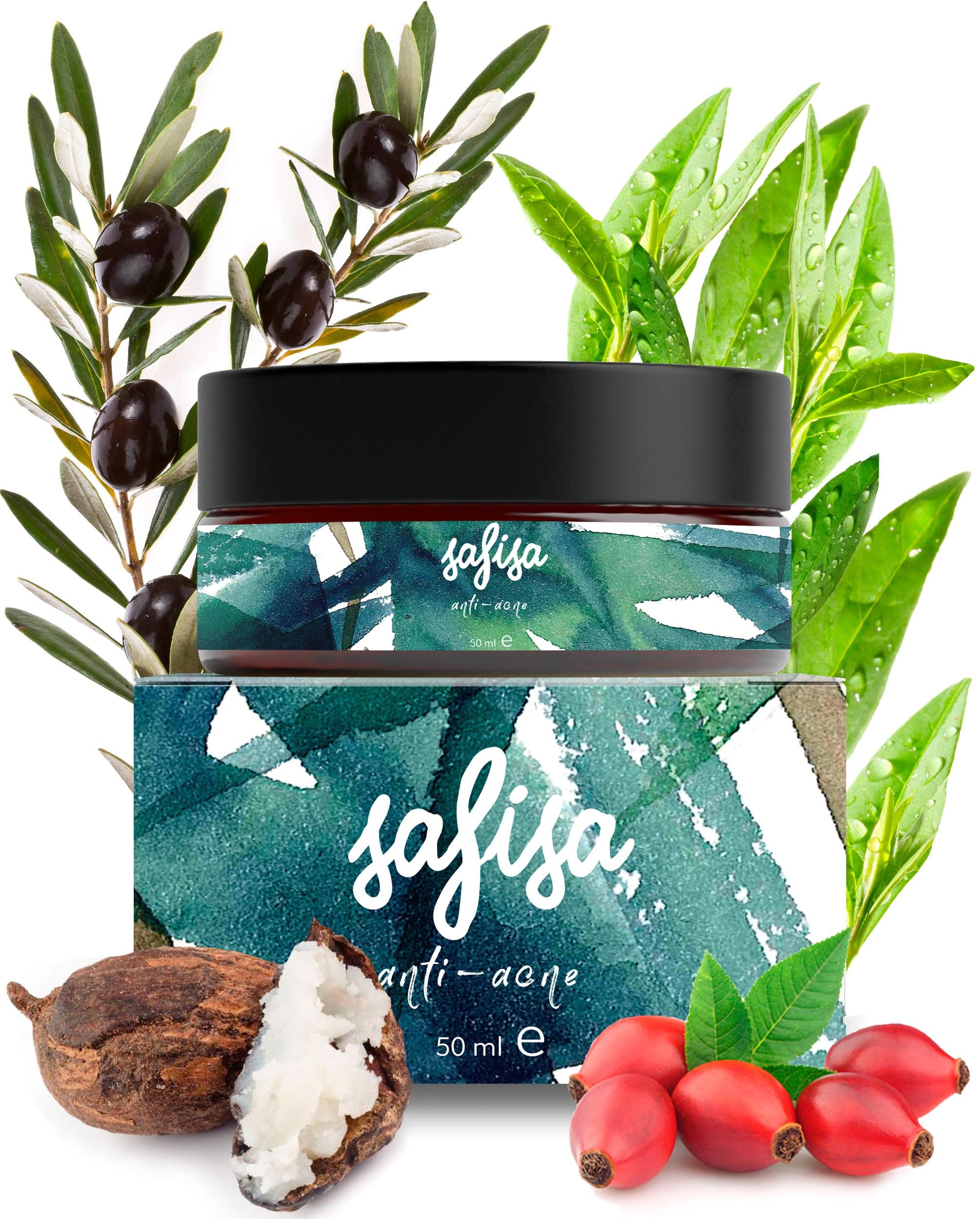 SAFISA Cystic Acne Spot Treatment, Rich in Salicylic Acid, Shea Butter, Tea Tree Oil, Grape Seed, Helps With Acne Dots