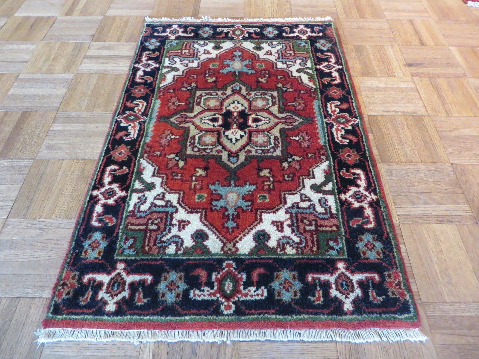 2 X 3 HAND KNOTTED BRICK RUST SERAPI HERIZ ORIENTAL RUG G3312