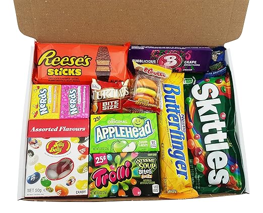 title=Confezione Piccola di Snack Americani | Caramelle e Cioccolato per Idea Regalo