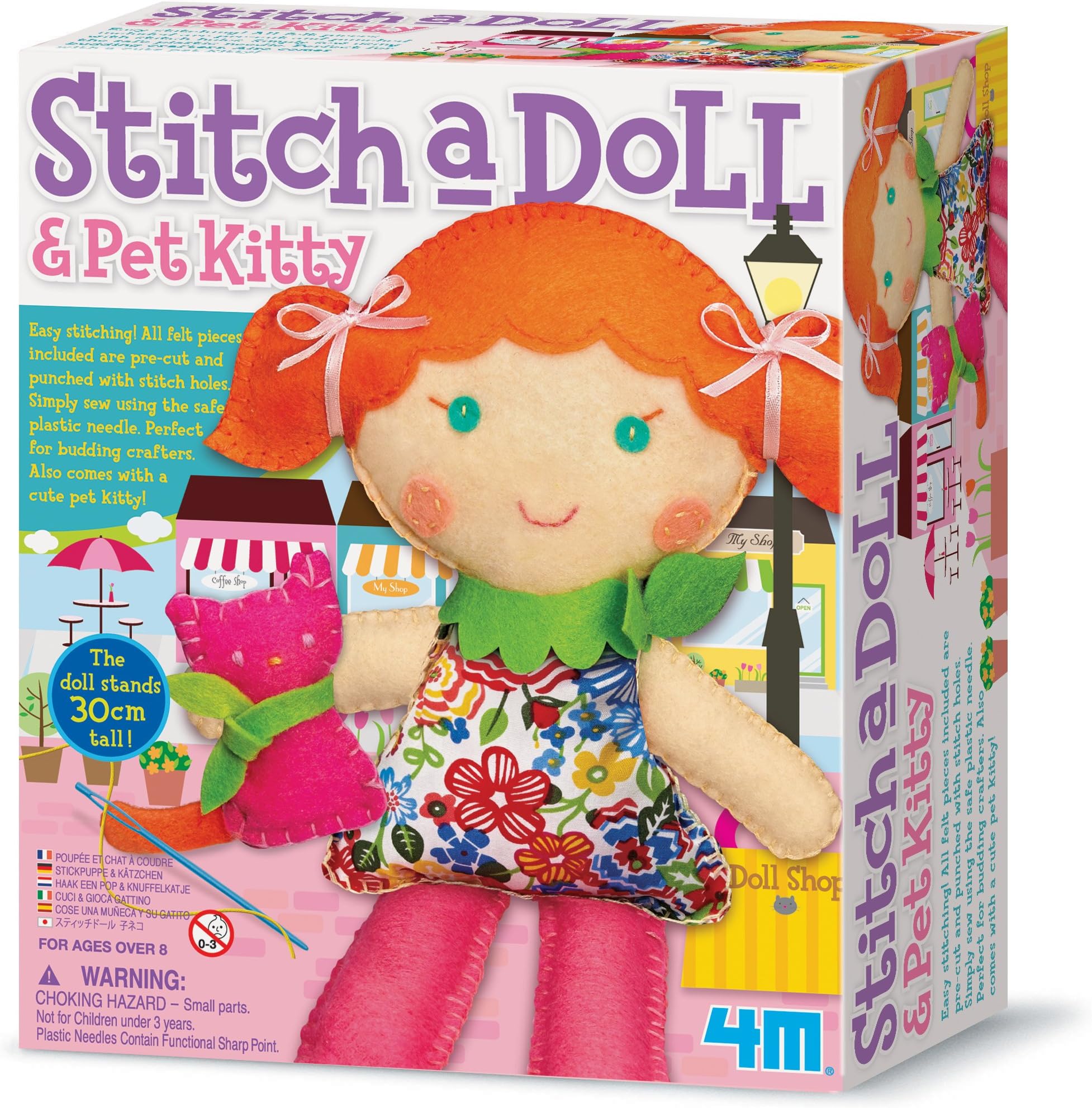Create Your Own Sewing Kit 4M Sewing Stitch a Doll with Kitty Cat Great Gift for Girls Girl Child Kids Children Buy for Christmas, Birthday, Stocking Fillers For Ages 8+
