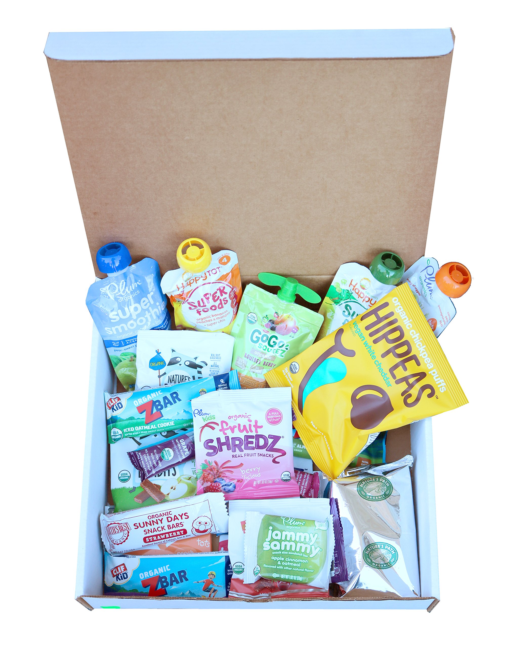 ORGANIC and VEGAN snacks care packages: Annies fruit snacks, Plum Organics, GoGo Squeez, Clif Zbars. Premium organic snacks for kids, vacations, easter, healthy lunch snack. 28 Yummy Snacks