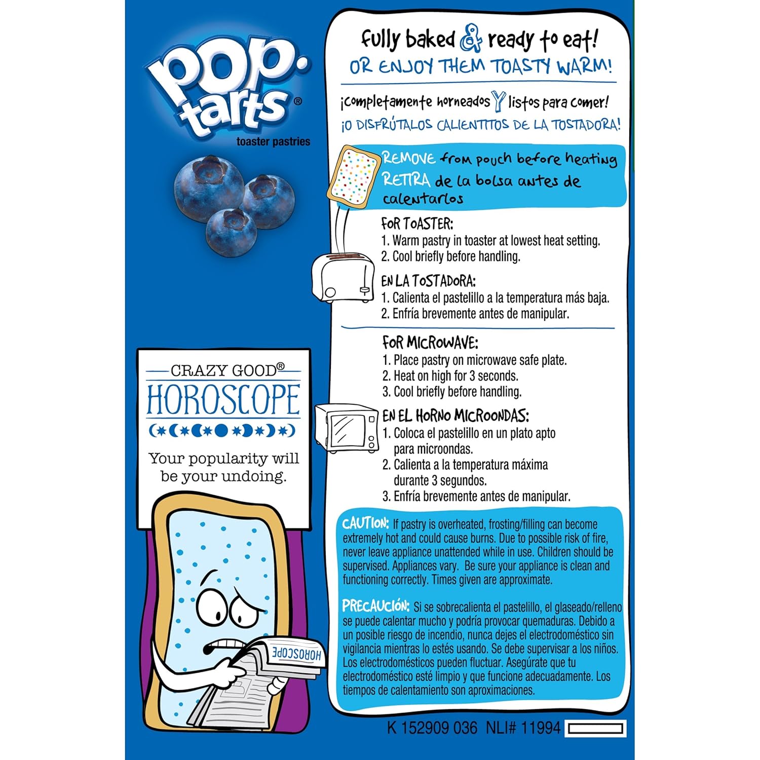 Kelloggs Pop Tarts Frosted Blueberry Value Pack 16ct Toaster Pastries 29.3 oz