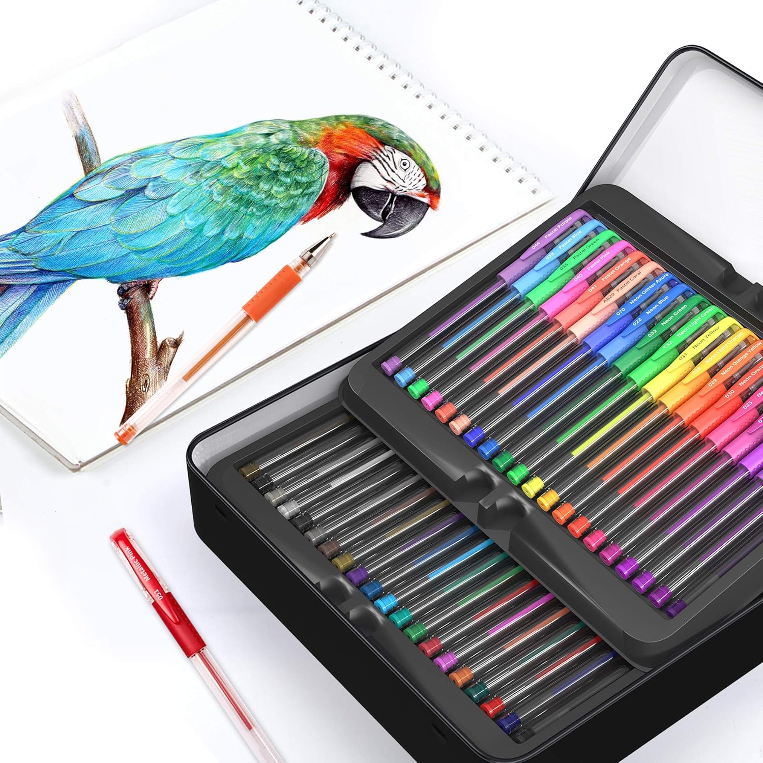 Gel Pens, Shuttle Art 120 Pack Gel Pen Set Packed in Metal Case, 60 Unique Colors with 60 Refills for Adults Coloring Books Drawing Doodling Crafts Scrapbooking Journaling: Office Products