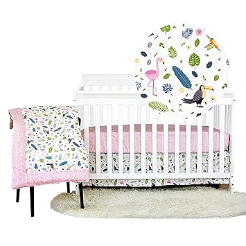 pink flamingo crib bedding