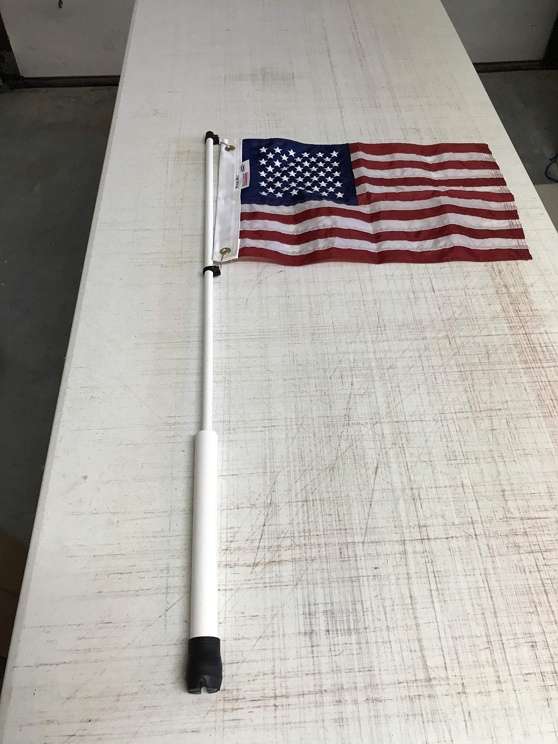South Wind Designs Boat Flagpole for Rod Holders and/or Rocket launchers and American Flag Combo (3 Foot Pole)