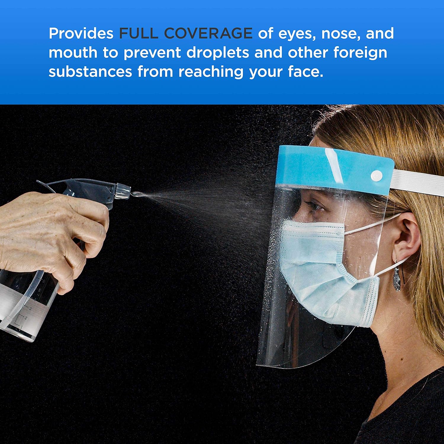 Salon World Safety Face Shields Ultra Clear Protective Full Face Shields - - 