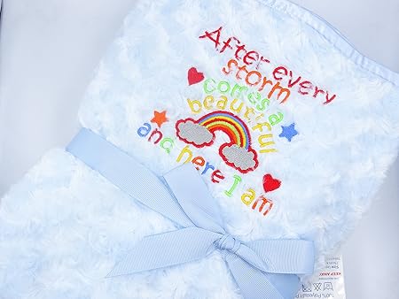 personalised rainbow baby blanket