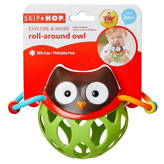 skip hop explore and more rolling owl push toy