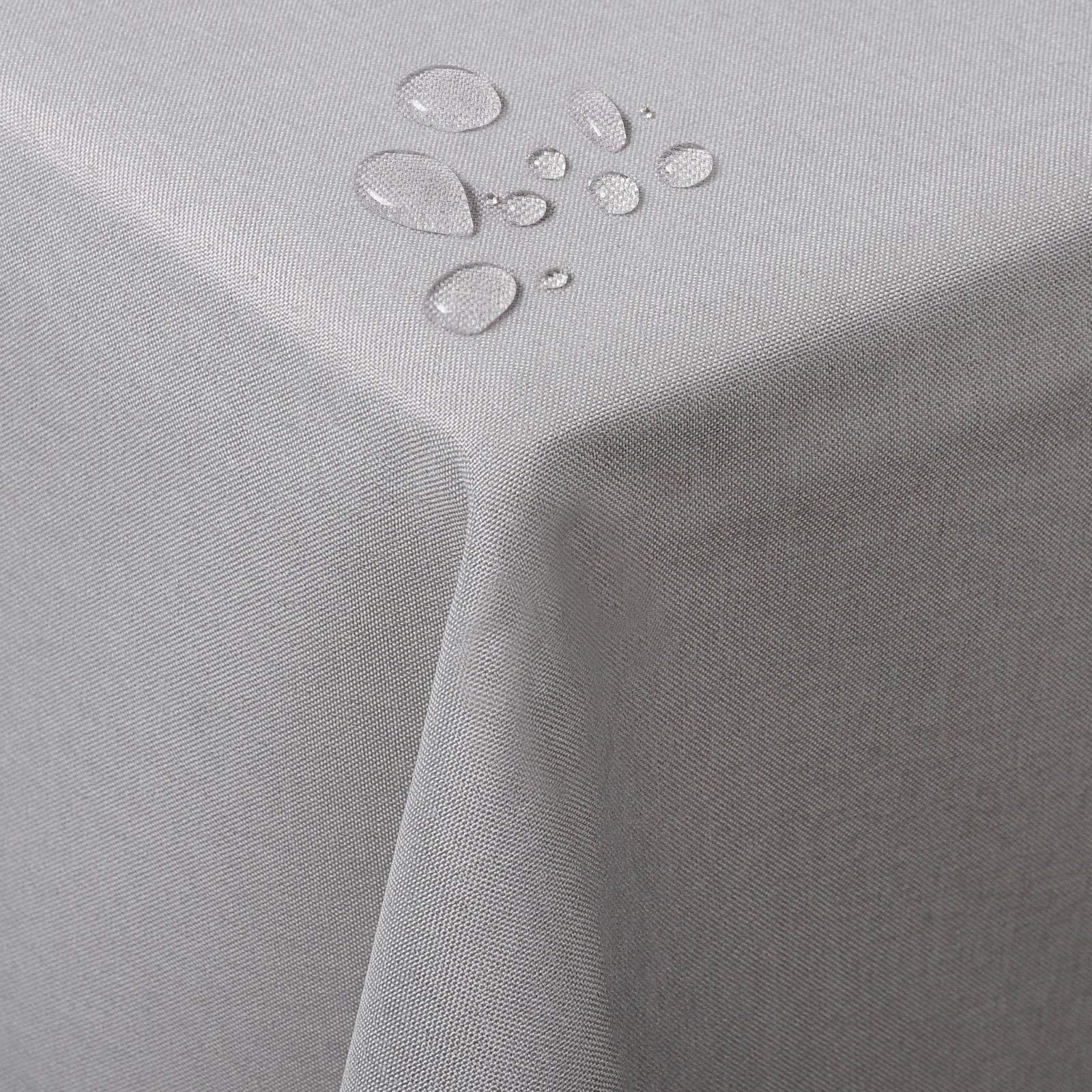 WOLTU TD3044hgr Table Cover Cloth in Linen Look Tablecloth Square Shape and Various Sizes-Dirt repellent Tablecloth Light Grey Colour, Square Shape, 51"x 102"/130x260cm