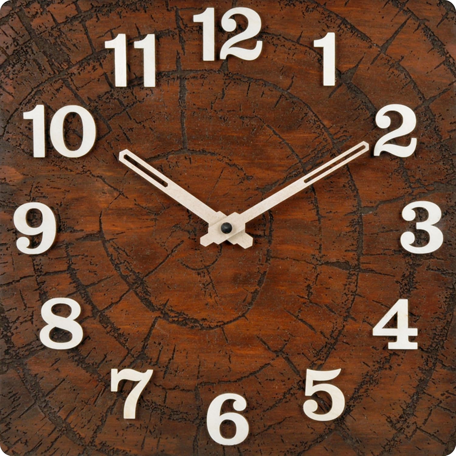 Buy B SQUARE Wood Handcrafted Wall Clock (Brown_1.5 Inch X 13.7 Inch X
