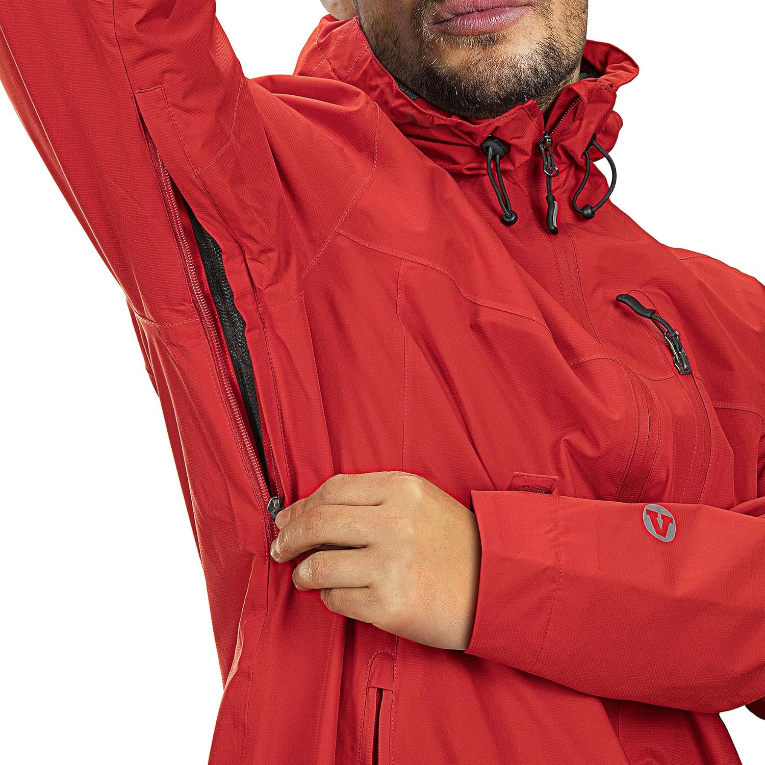 33,000ft Men's Rain Jacket Waterproof Cycling Running Raincoat with Hood Lightweight Windbreaker Shell with Mesh Lining: Clothing