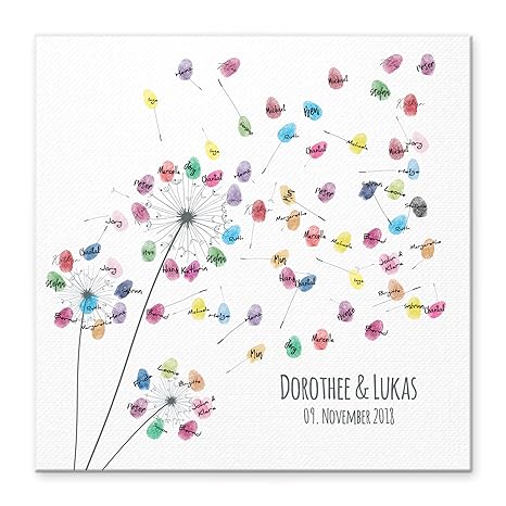Deinweddingshop Wedding Fingerprint Fingerabdruck Leinwand Zur Hochzeit Personalisiert Brautpaar Balloon I