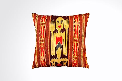 Amazon Com Ikat Pillow Cover Red Brown And Black Ethnic Boho