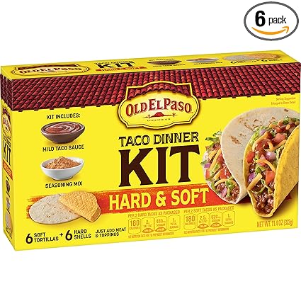 Amazon Com Old El Paso Taco Dinner Kit Hard Soft 72 Shells