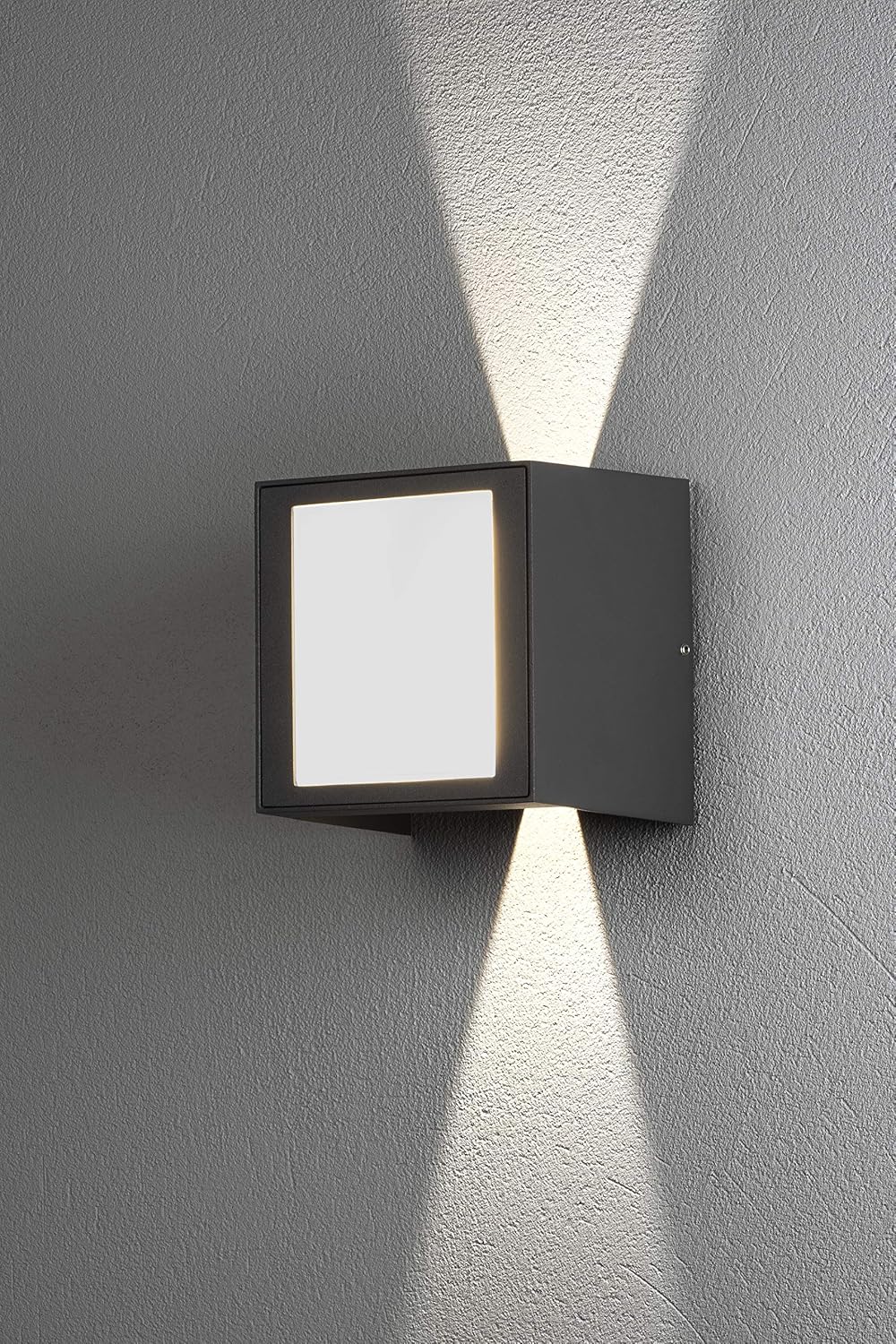 Konstsmide Outdoor Wall Light Mains Powered/Cremona Up Down Adjustable/LED High Power 3 x 3 W Lamp/Clear Glass and Frosted Acrylic/Aluminium/IP54/Outside Light Anthracite - Image 3