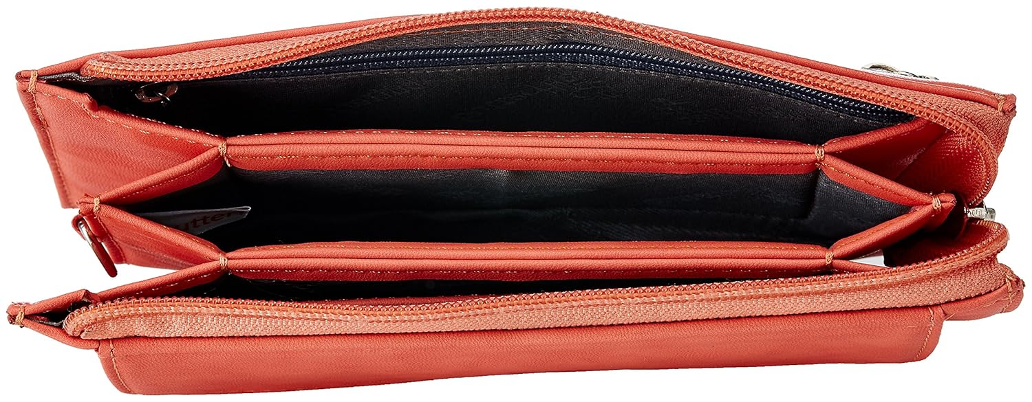 butterflies women's clutch (dark peach) (bns 2381dpch)