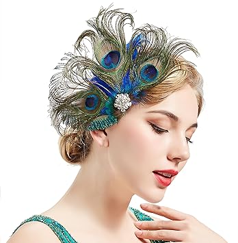 Amazon Com Babeyond Peacock Feather Hair Clip Peacock Fascinator