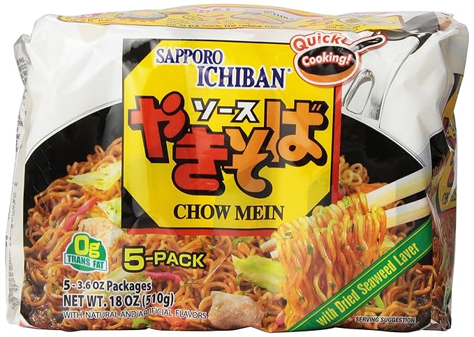Amazon Com Sapporo Ichiban Chow Mein 18 Ounce Ramen Noodles Grocery Gourmet Food