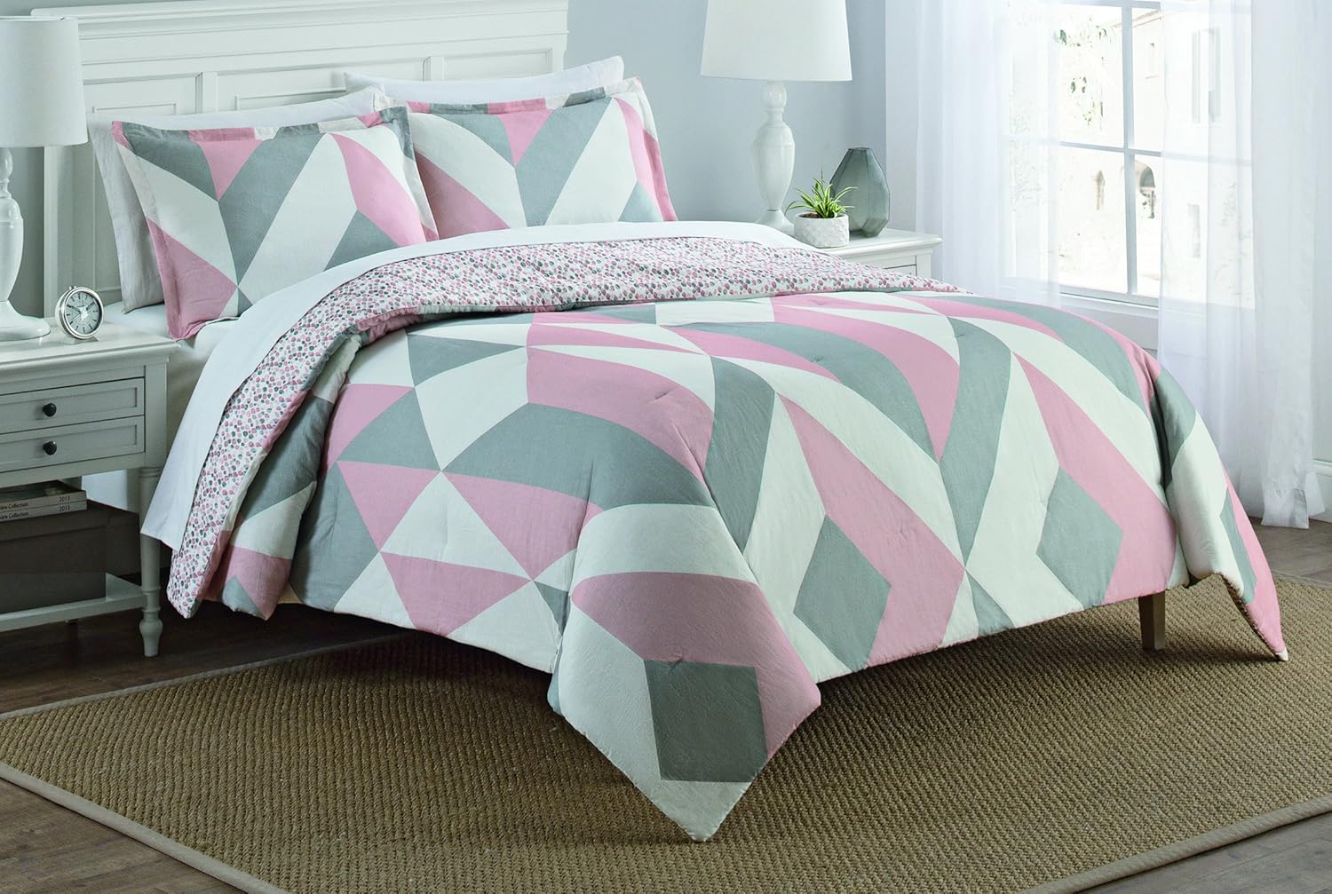 Delicate Marble Hill 16216beddquepnk Lena 90 Inch By 90 Inch 3