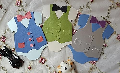 12 Onesie Baby Boy Shower Invitations Little Man Bow Tie Tuxedo