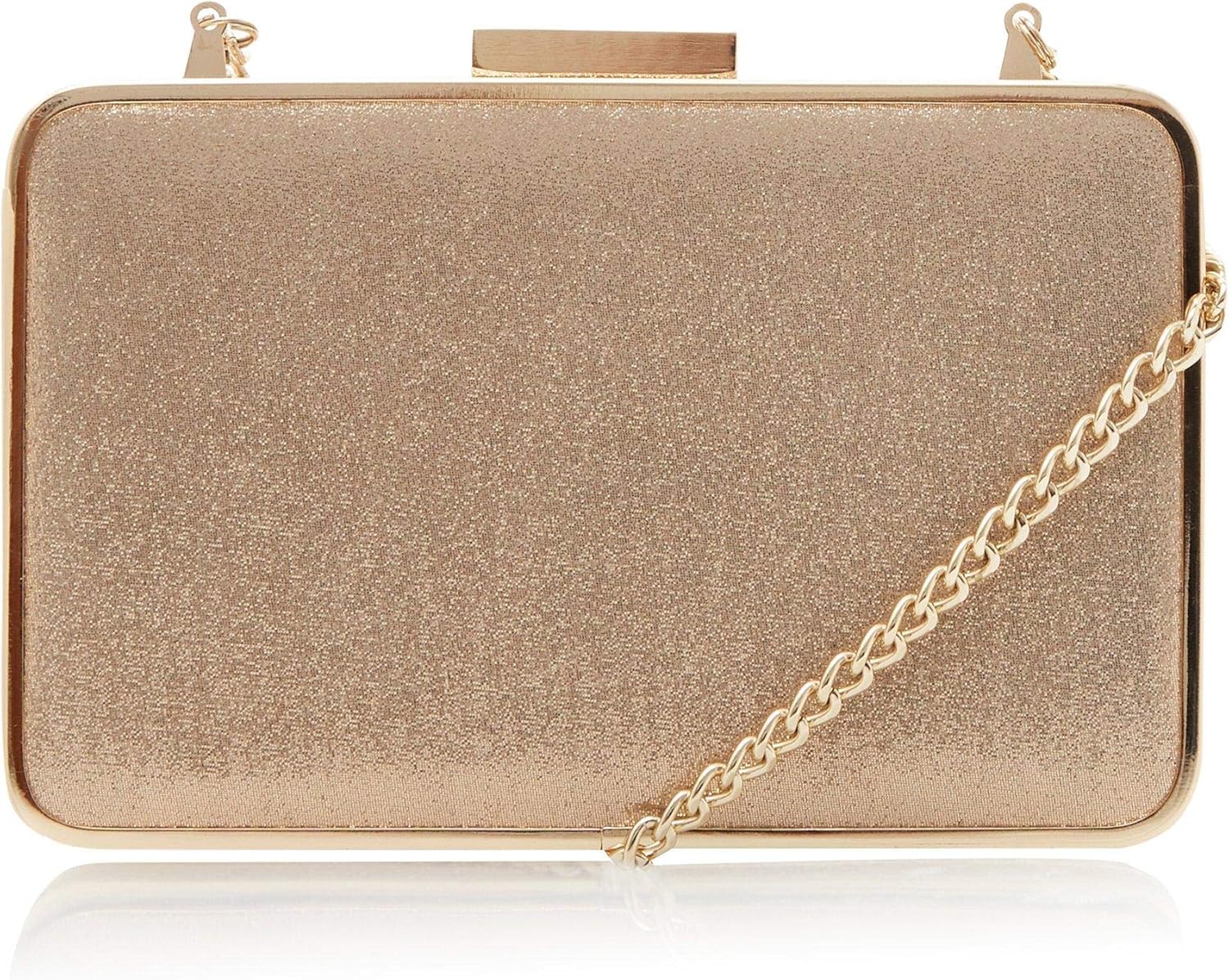 dune gold clutch bag