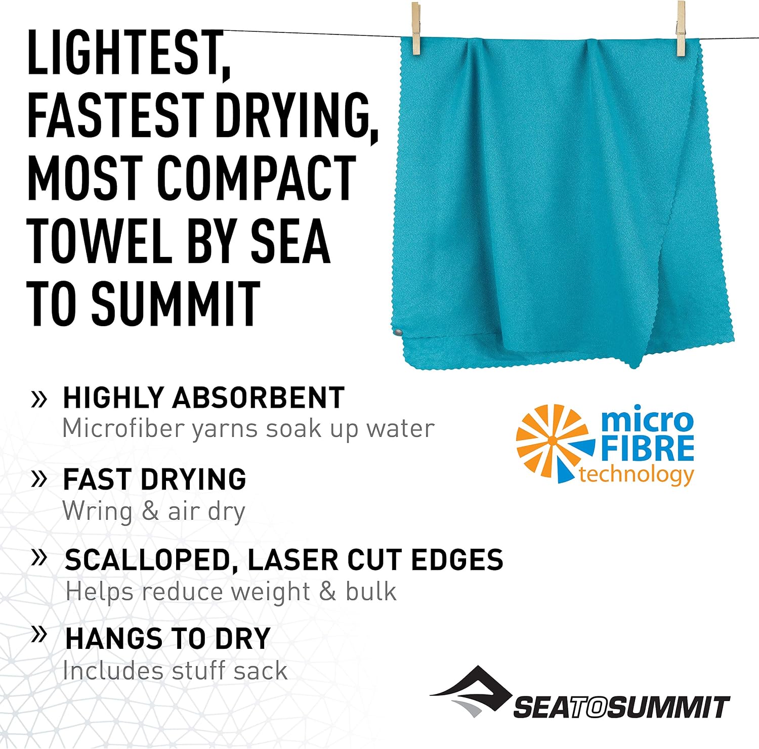 SEA TO SUMMIT Airlite Towel L Towel Mountaineering, mountaineering & trekking Unisex Adult, unisex_adult, AAIRLPB, blue, Large - Image 3