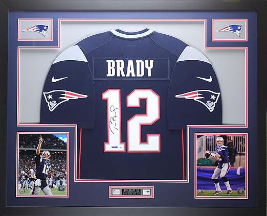 tom brady signed jersey framed