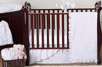 solid white crib bedding