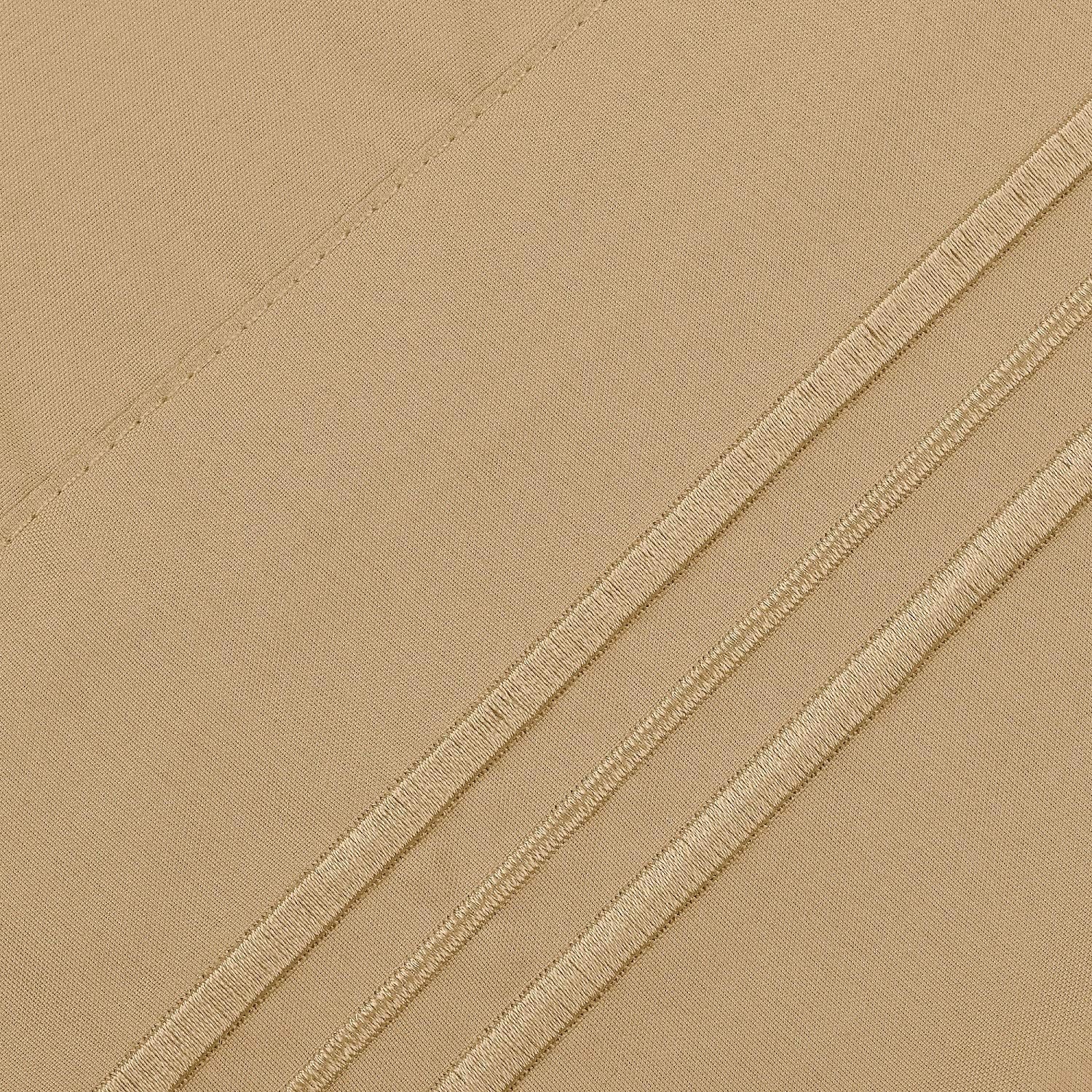 Mellanni Luxury Pillowcase Set - Brushed Microfiber 1800 Bedding - Wrinkle, Fade, Stain Resistant - Hypoallergenic (Set of 2 Standard Size, Beige): Home & Kitchen
