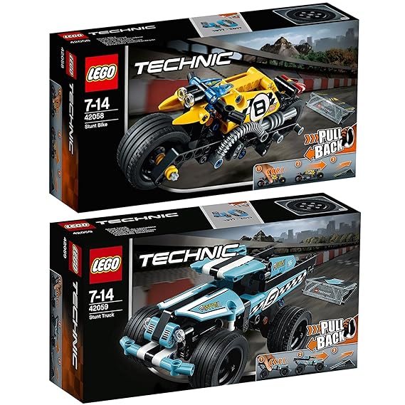 Lego Technic 2er Set 42058 42059 Stunt-Motorrad + Stunt-Truck