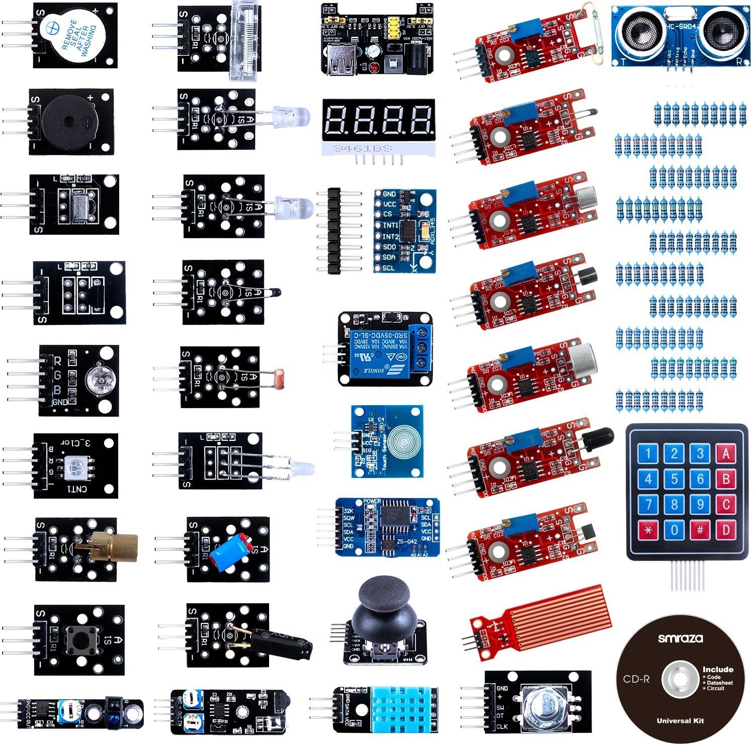 Smraza 37 in 1 Sensor Kit Compatible with Arduino, Sensor Modules Kit ...