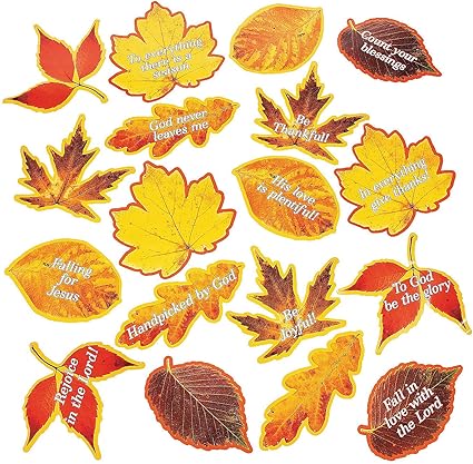 Amazon Com Fun Express Religious Fall Leaf Cutouts For Fall