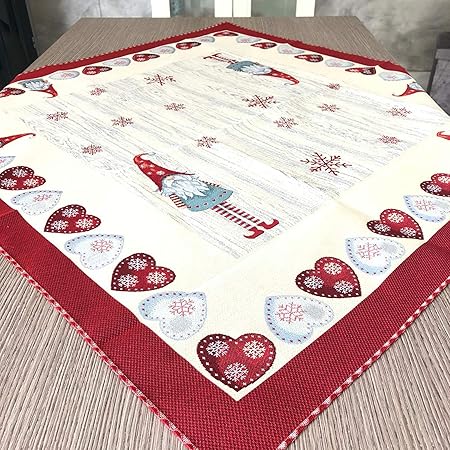 Centrotavola Natalizi Amazon.Vingi Centrotavola Natalizio 100x100 Cm Decorazioni Natale Glitter 1545 Rosso Amazon It Casa E Cucina