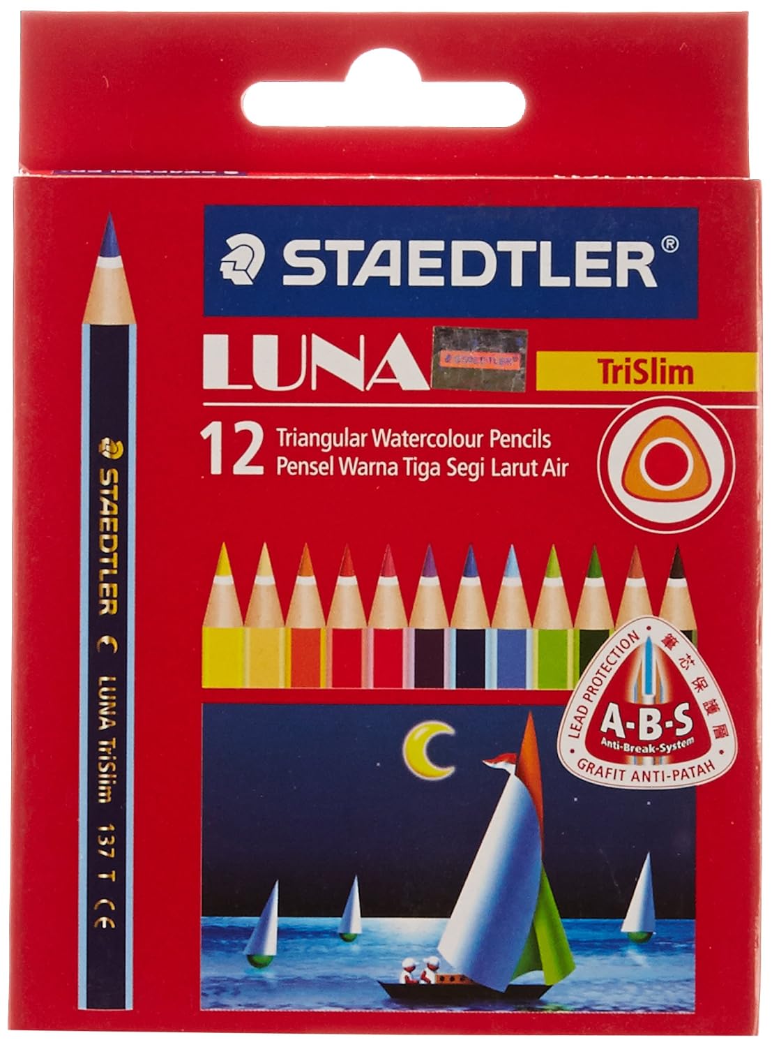 Staedtler Luna Trislim Half Size Watercolor Pencils, 12 Shades Amazon