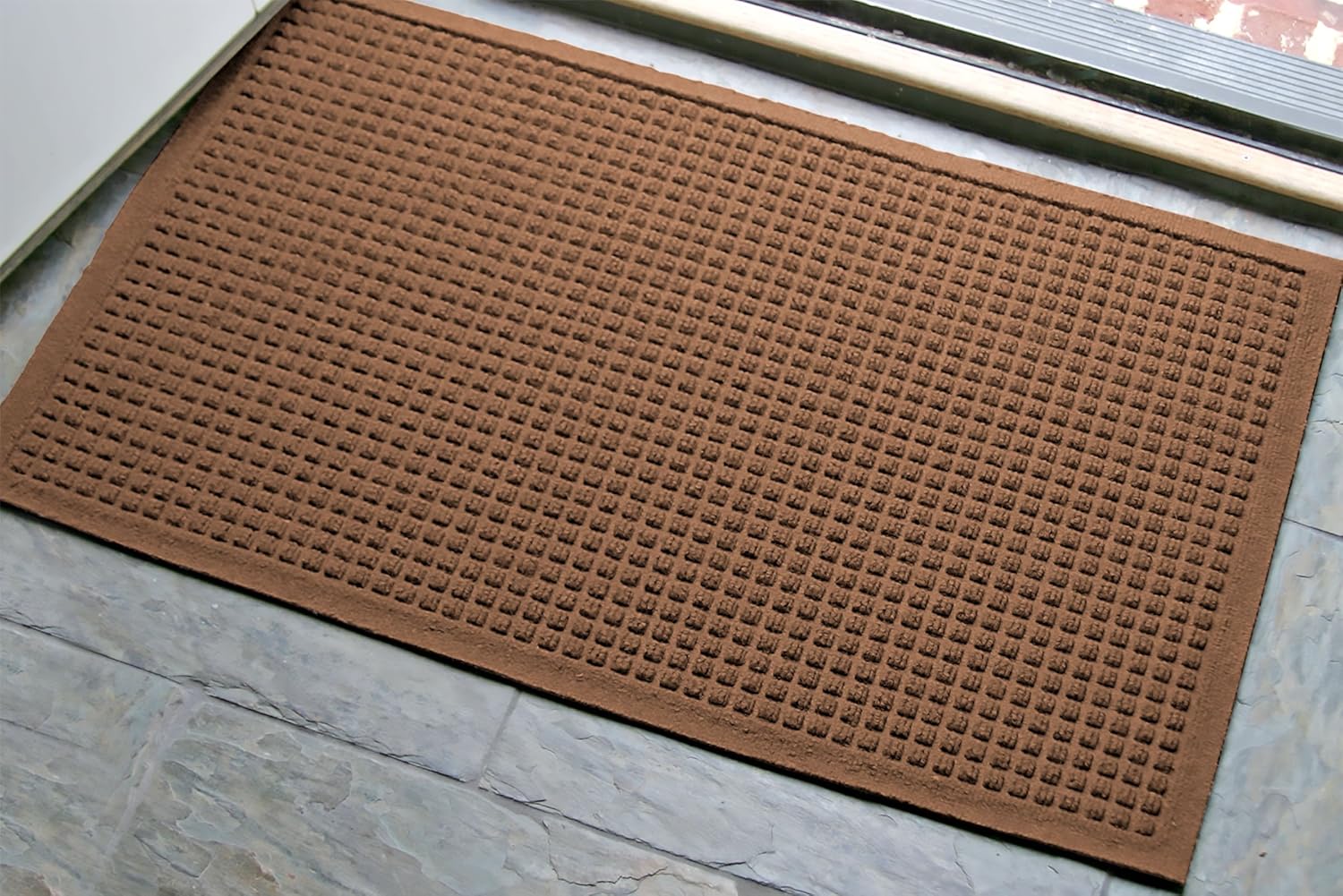 WaterHog Fashion Commercial-Grade Entrance Mat, Indoor/Outdoor Charcoal Floor Mat 3' Length x 2' Width, Dark Brown by M+A Matting