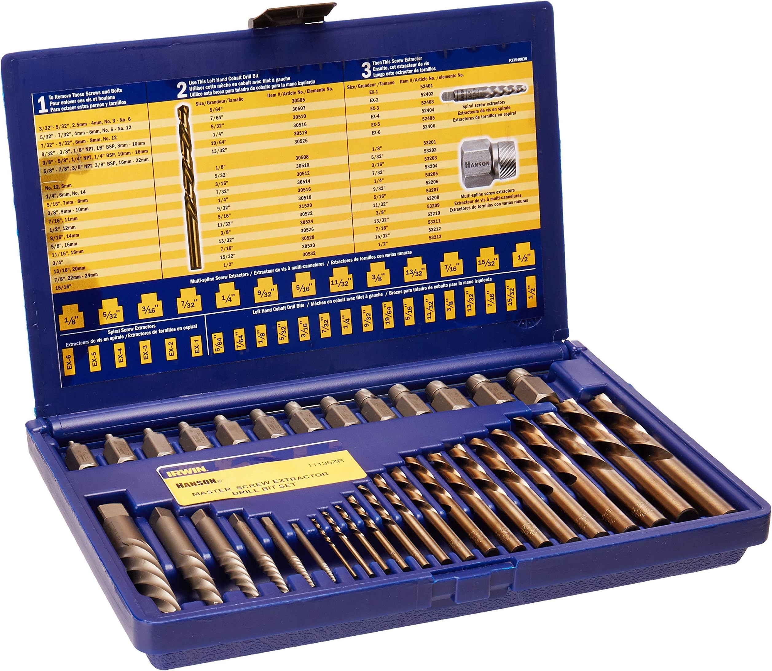 Screw Extractor/Drill Bit Set, 35-Piece - 1