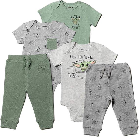 Star Wars The Mandalorian Baby Yoda Baby Boys 5 Piece