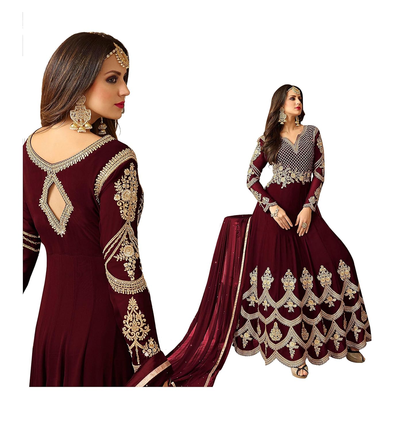 vastrang sarees women's faux georgette embroidered anarkali gown(6210_semi-stitched)