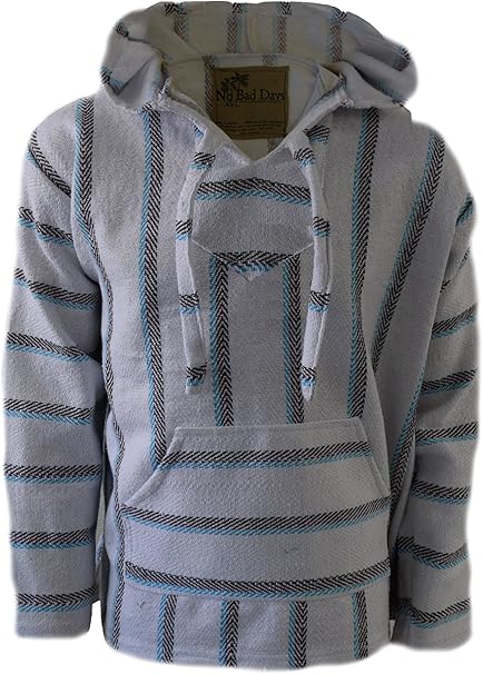 Amazon.com: No Bad Days Baja Hoodie - White Blue Burgundy Black Chevron (Large): Clothing