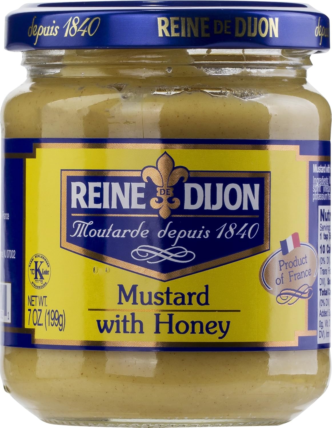 Reine de Dijon, Dijon Mustard with honey (2 Pack) Made in