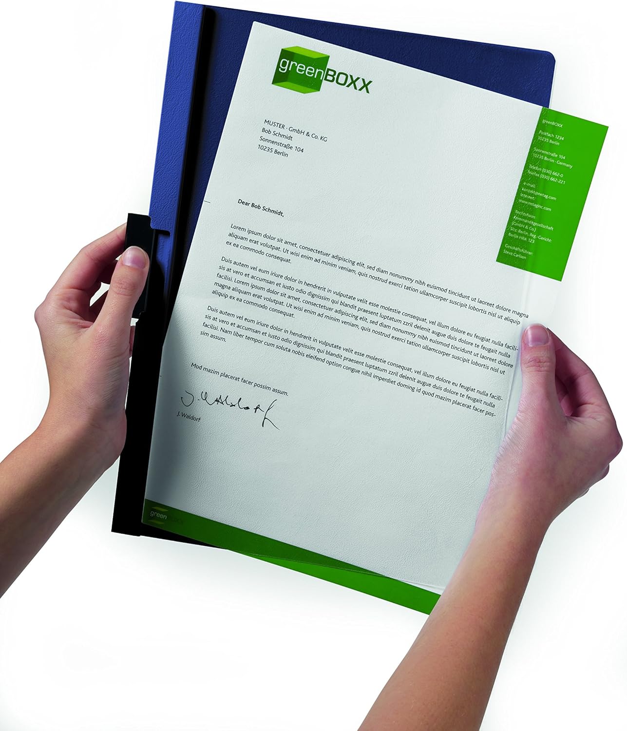 DURABLE Report Cover with DURACLIP, Letter-Size, Holds Up to 60 Pages, Clear Cover/Dark Blue, 25 per Box (221407BX) : Office Products