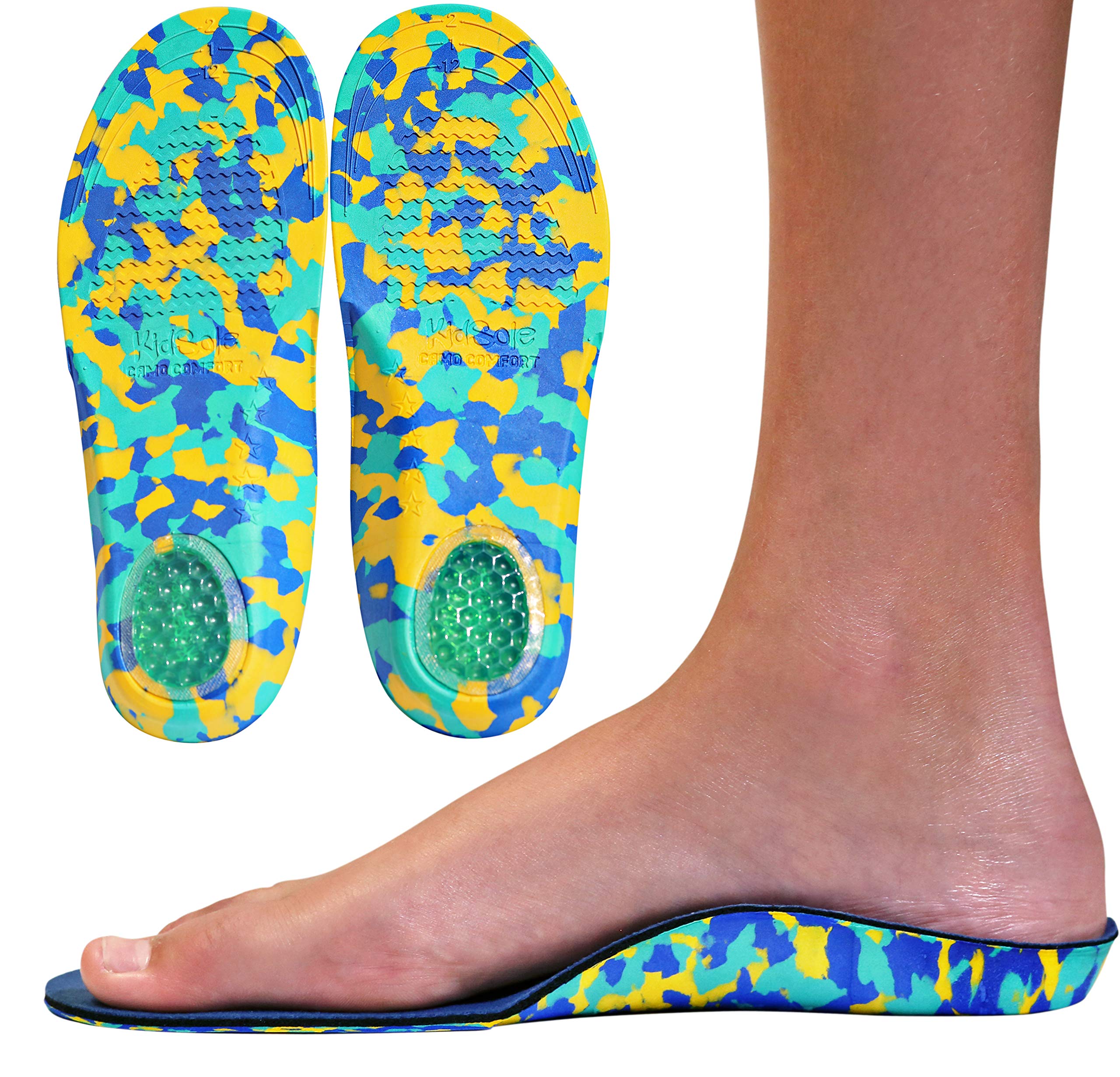Camo Comfort Childrens Insoles for Kids with Flat Feet Who