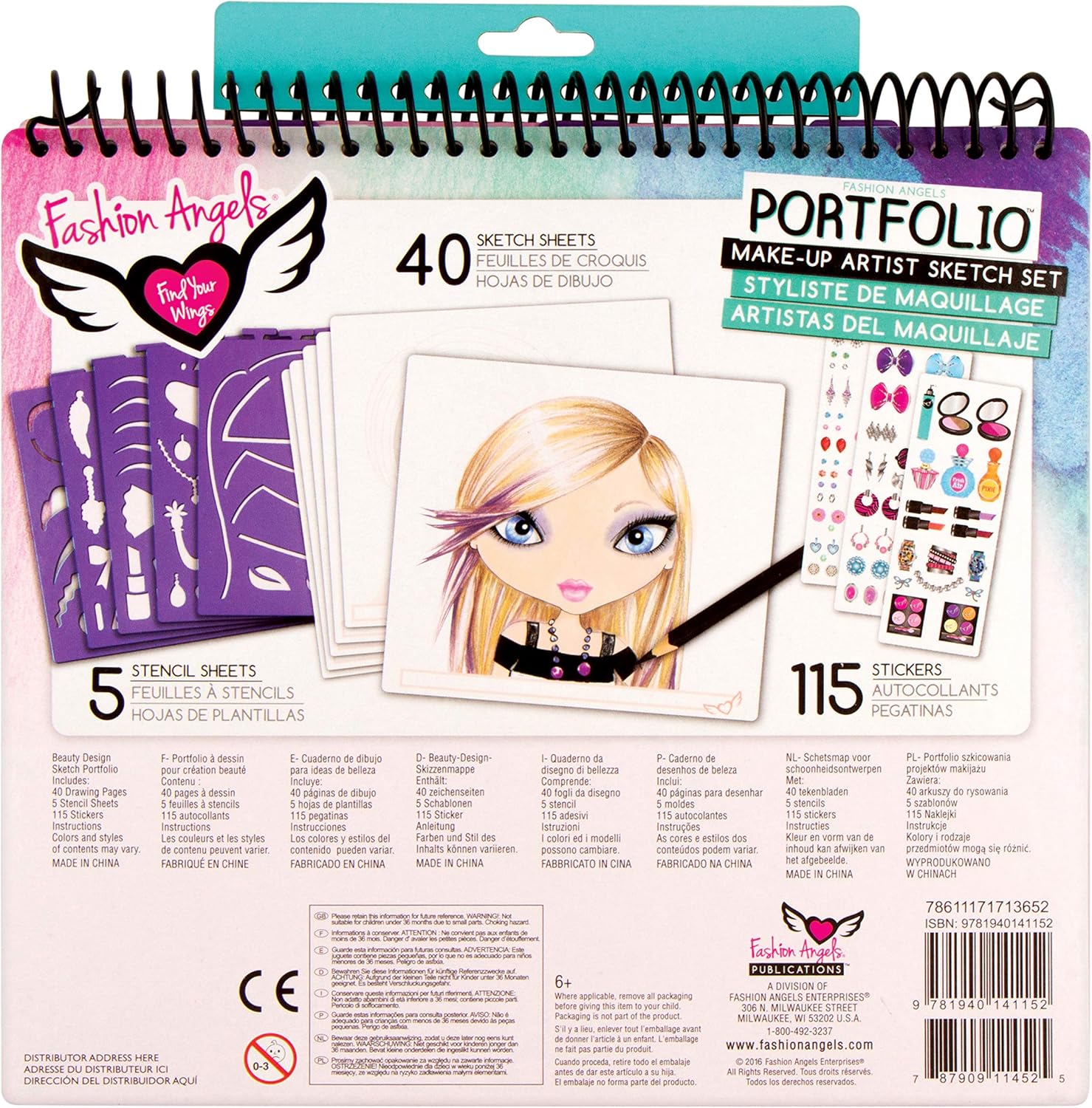 Amazoncom Fashion Angels Make Up Hair Design Sketch