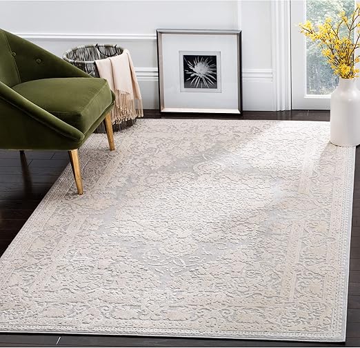 Amazon Com Safavieh Reflection Collection Rft664c Light Grey And Cream Area Rug 5 1 X 7 6 Furniture Decor